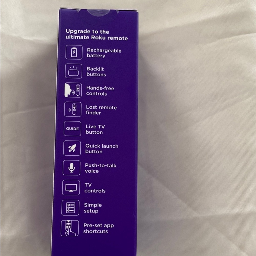 Roku Black and Purple Controller with Rechargeable Battery - Picture 2 of 5
